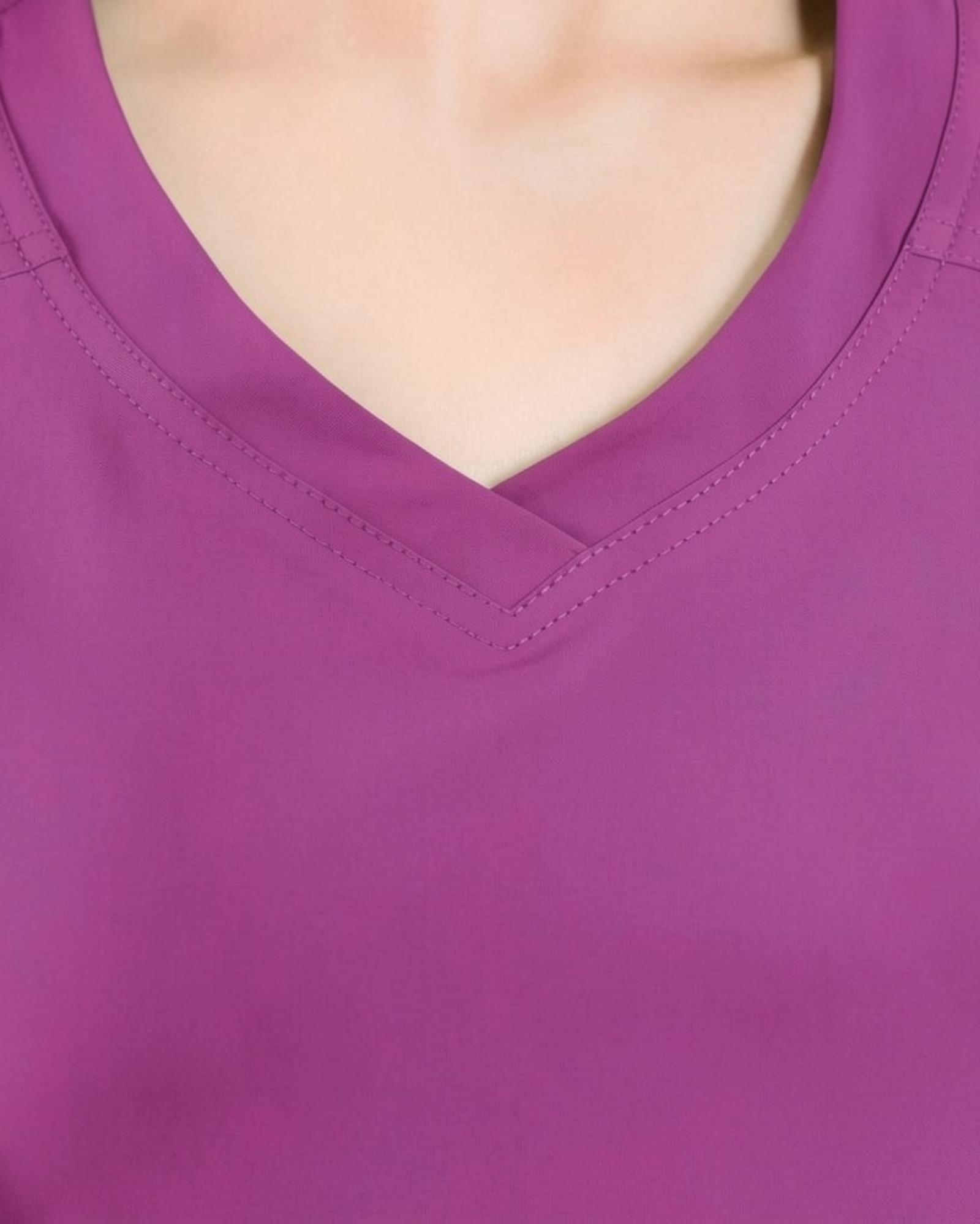 Women's Journey Mandarin Collar Scrub Top, VLP Velvet Peach image number 2