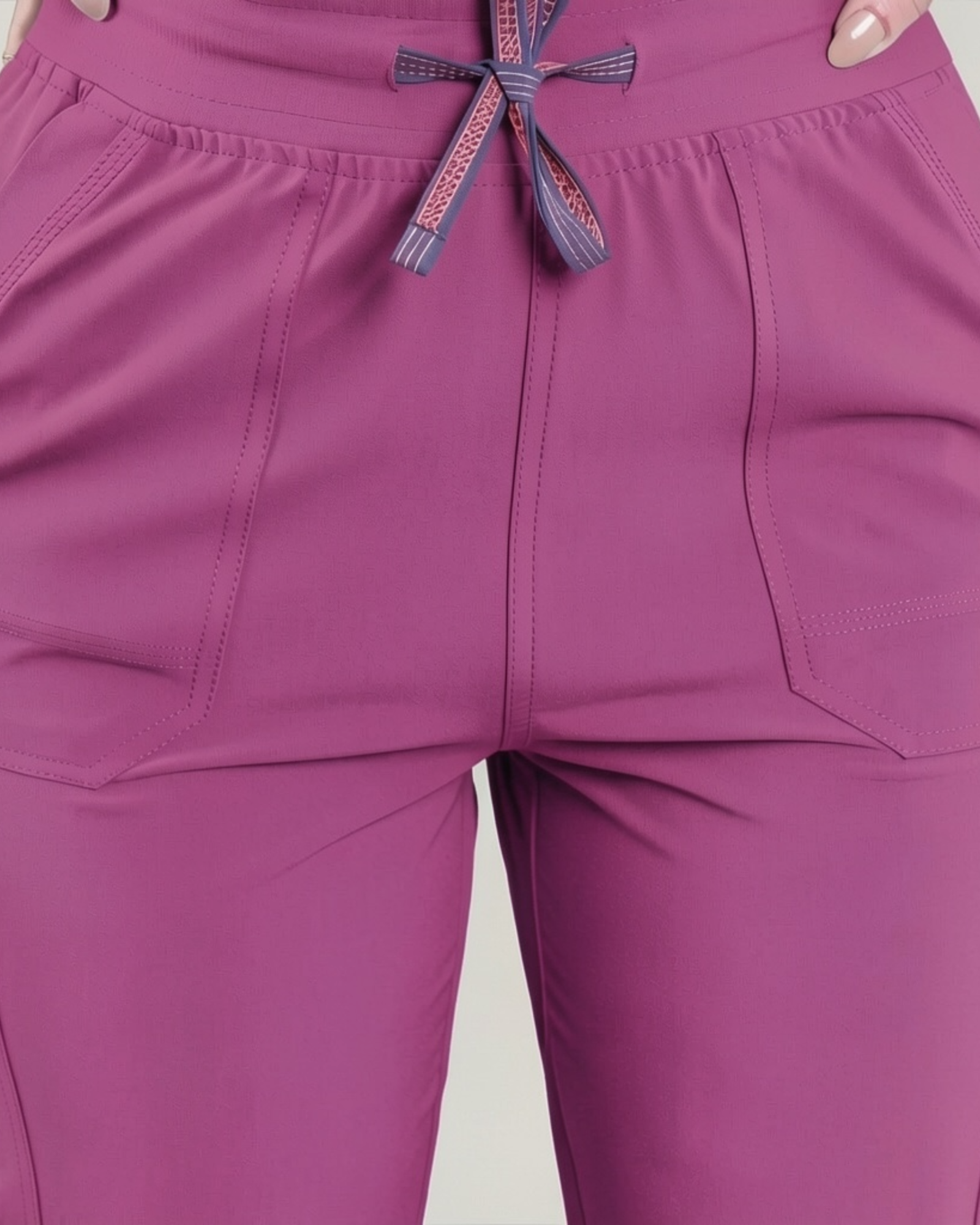 Women's Journey Mandarin Collar Scrub Top, VLP Velvet Peach image number 0