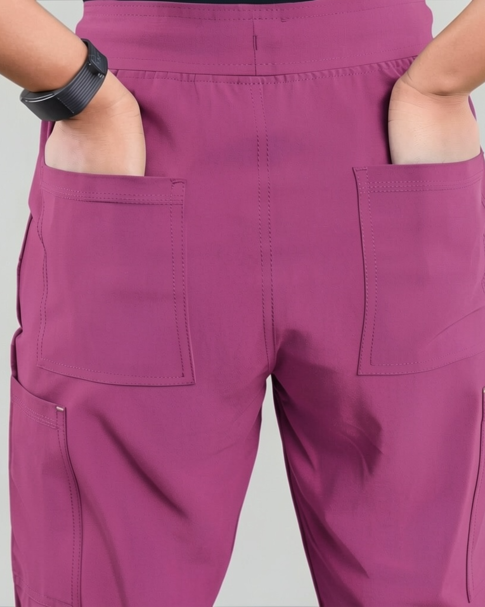 Women's Journey Mandarin Collar Scrub Top, VLP Velvet Peach image number 1