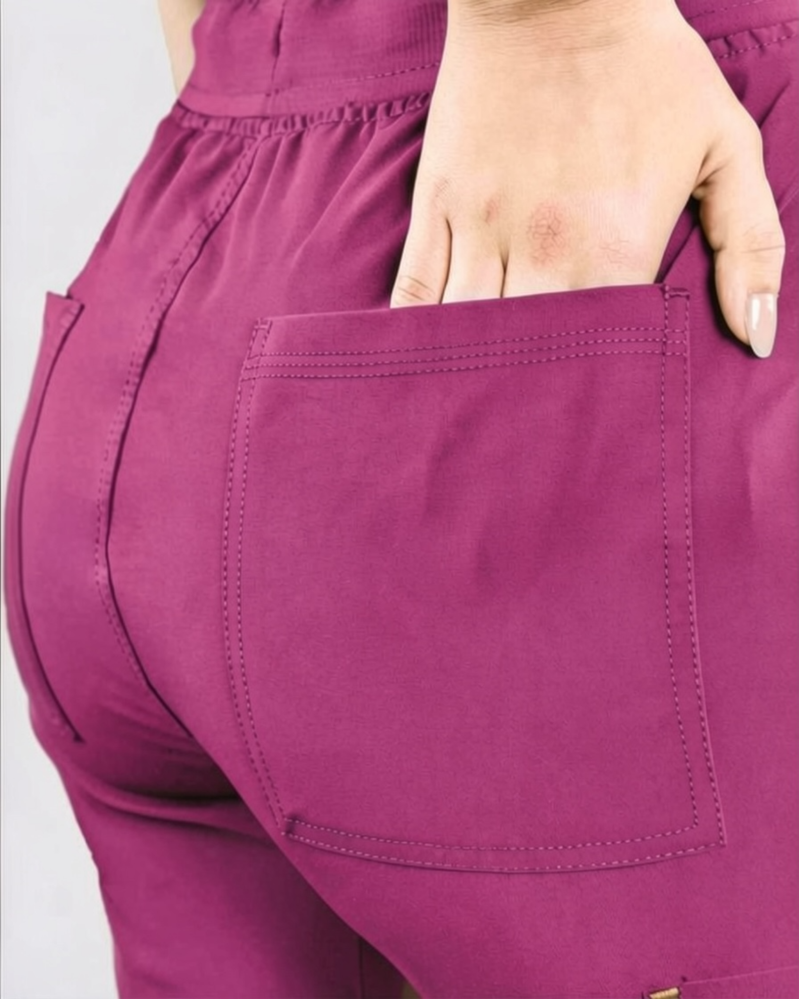 Women's Journey Mandarin Collar Scrub Top, VLP Velvet Peach image number 2