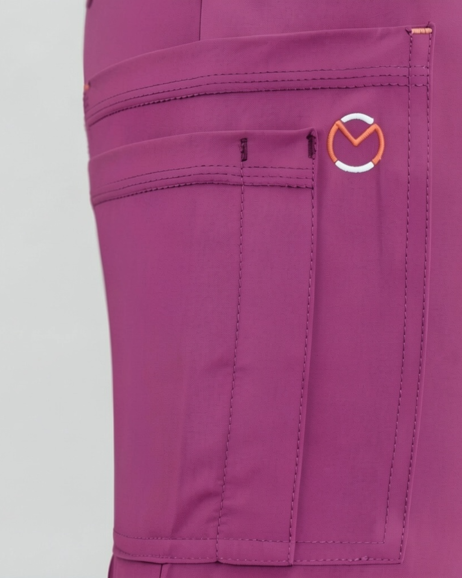 Women's Journey Mandarin Collar Scrub Top, VLP Velvet Peach image number 3