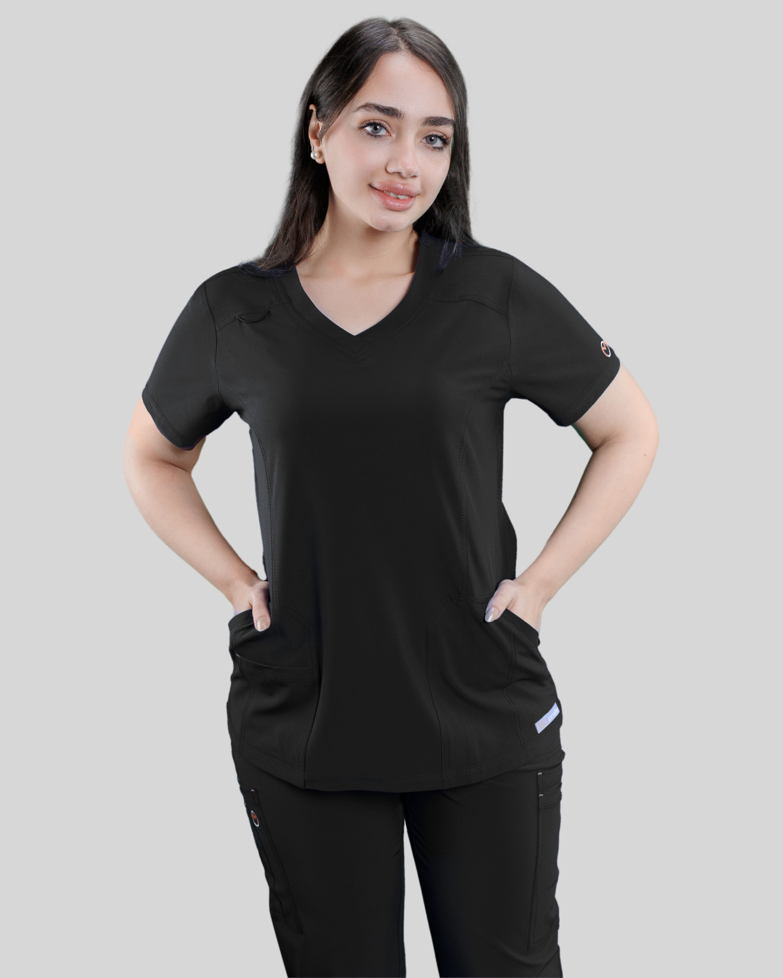 Women's Bellia Quarter Zip Scrub Top
